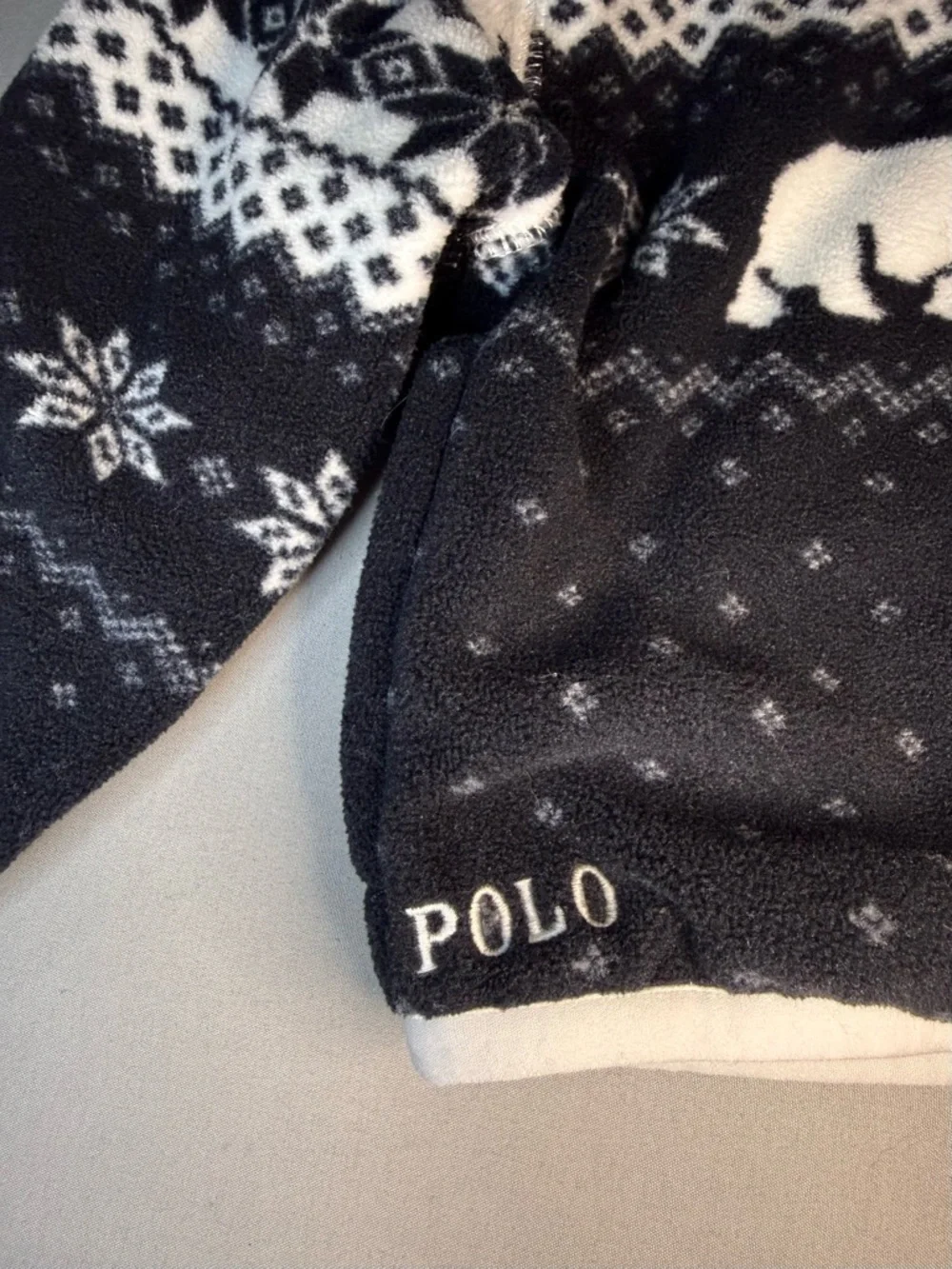 Polo Ralph Lauren 2T Toddler Polar Bear Fair Isle Fleece Quarter Zip Pullover